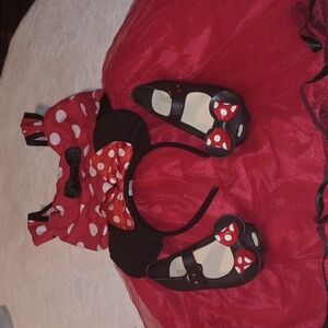 Adorable Red Mini Mouse Costume Set with Headband and Shoes